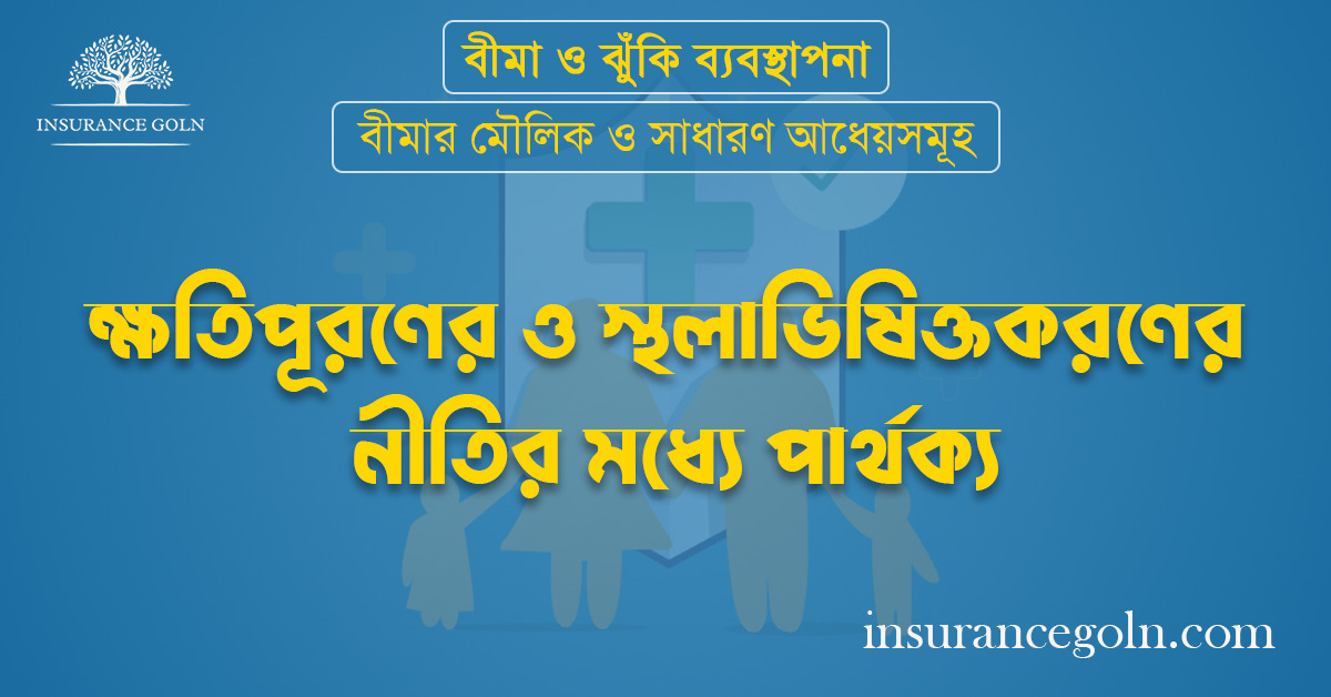 ক্ষতিপূরণের ও স্থলাভিষিক্তকরণের নীতির মধ্যে পার্থক্য