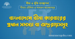 বাংলাদেশে বীমা কারবারের প্রধান সমস্যা বা অন্তরায়সমূহ